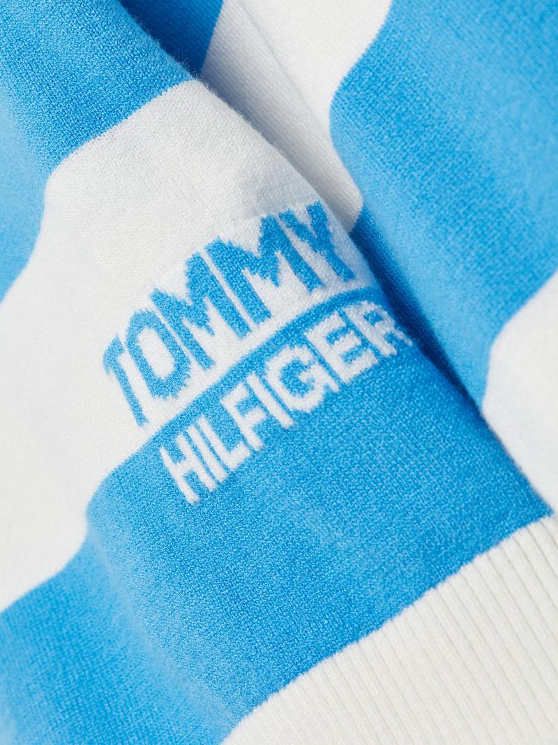 Lány Tommy Hilfiger Stripe Pulóver Pulóverek Kék | HU 1896MQZ